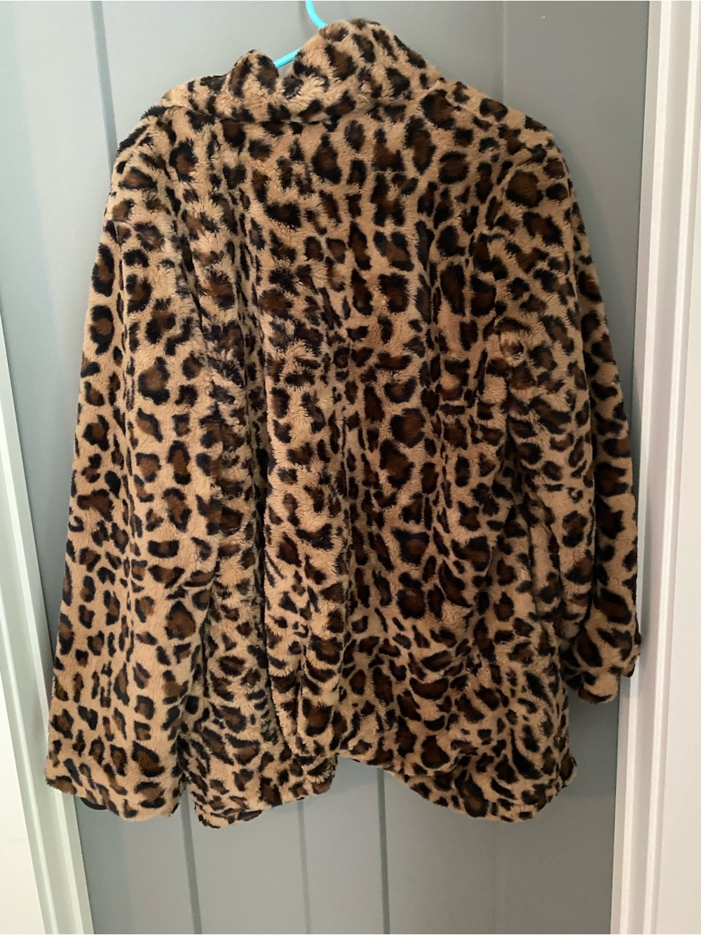 Leopard Print Faux Fur Coat - Brown/Tan - Picture 2 of 3